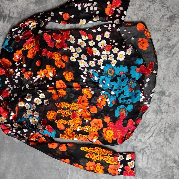 Alice + Olivia Silk Floral Belle Oversized Tunic Small - Picture 3 of 8